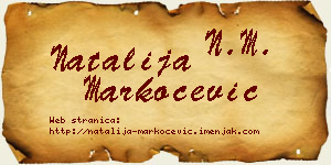 Natalija Markočević vizit kartica